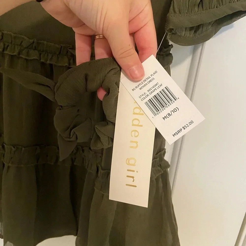 NWT | Madden Girl women’s sheer sleeve ruffle blouse scrunchie‎ set — medium